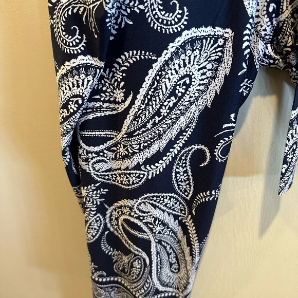 Navy Paisley Jumpsuit - Picture 2 of 9